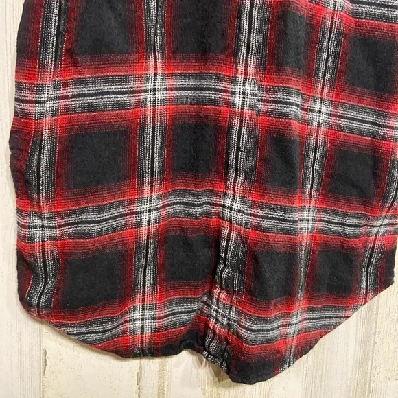 Madewell Courier Red Black Rollins Plaid Button Down Shirt Dress Mini Small - Picture 5 of 11